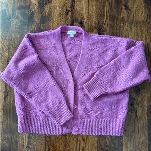 Top shop women’s pink cardigan sweater, size small